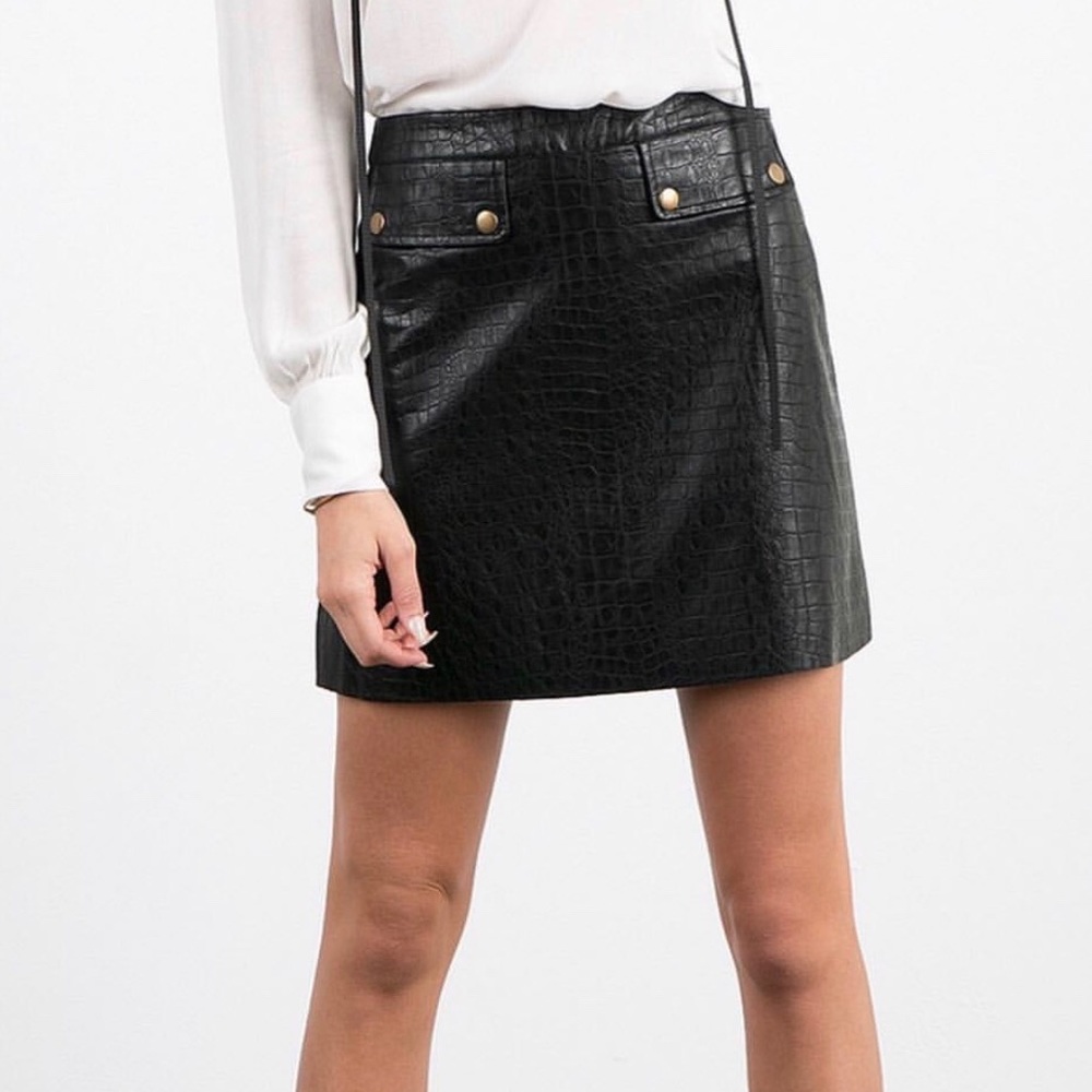 Sans Souci Vegan Leather Mini Skirt
